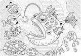 Coloring Anglerfish Pages Printable Fish Sea Deep Angler Dot Under Categories Animals Drawing sketch template