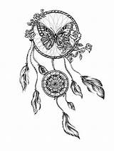 Tattoo Dreamcatcher Dream Catcher Tattoos Drawing Coloring Drawings Pages Butterfly Designs Adults Catchers Mandala Easy Dreamcatchers Indian Owl Nipple Adult sketch template