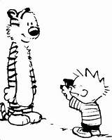 Hobbes Calvin Pages Coloring Getcolorings sketch template