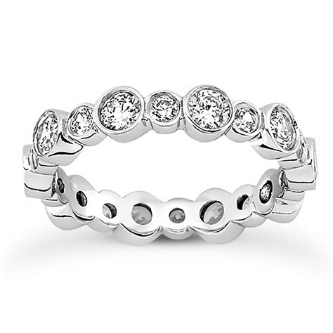 1 30ct Diamond Eternity Band Bezel Set Wedding Ring