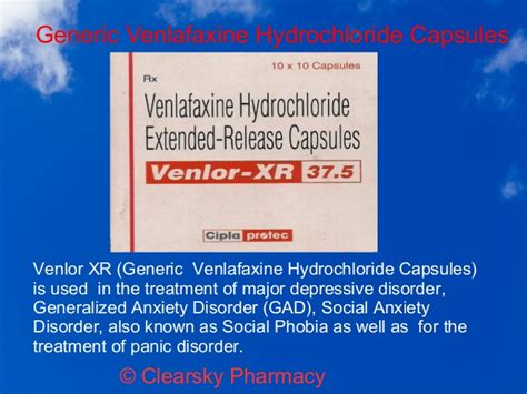 venlor xr generic venlafaxine hydrochloride capsules