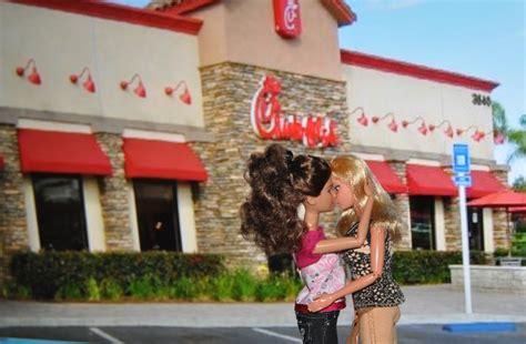pda at chick fil a gay rights supporters hold kiss in