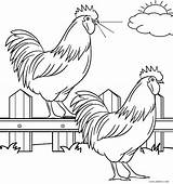 Coloring Farm Pages Animal Printable Kids Cool2bkids Roosters sketch template
