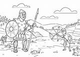 Goliath Slings Stones Bestcoloringpagesforkids Coloringpagesfortoddlers sketch template