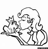 Frog Princess Prince Coloring Pages Kissing Printable Clipart Potential Frogs Network Kiss Disney Princes Thecolor sketch template