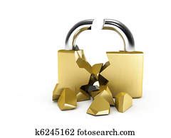 broken lock stock image  fotosearch