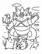 Pokemon Coloring Kids Simple Pages Characters sketch template