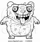 Panda Ugly Cartoon Drooling Outlined Coloring Vector Clipart Cory Thoman Collc0121 Royalty sketch template