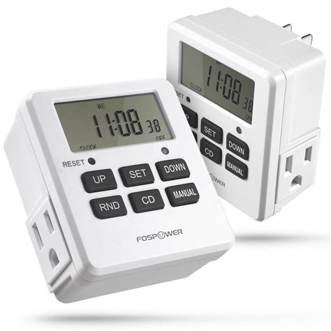 fospower timer outlet  packs etl listed va lcd digital
