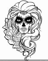 Skulls Ausmalbilder Malvorlagen Muertos Moderne Haar Langes Schädel Malen Gesicht Dead Halloween Mandalas Schablone Erwachsenen Motive Zeichen sketch template