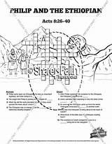Ethiopian Philip Crossword Acts Eunuch Sharefaith Ephesians sketch template