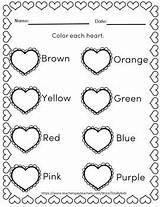 Color Kindergarten Prek Freebie Valentines Read Heart Theme Valentine Teacherspayteachers Subject Visit Math sketch template