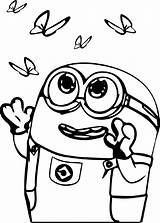 Coloring Minion Pages Bob Butterfly Printable Versions Poses Sketchite Via sketch template