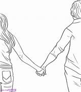 Boy Drawing Girl Holding Hands People Cartoon Coloring Easy Drawings Pages Simple Draw Hand Getdrawings Sketch Couple Lovers Cute Pencil sketch template