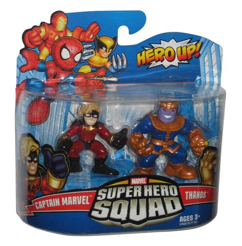 marvel super hero squad captain marvel thanos figure set  pack