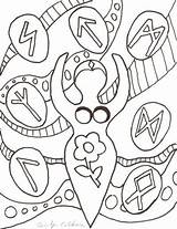 Coloring Pages Runes Pagan Wiccan Printable Adult Adults Book Goddess Books Embroidery Colouring 6kb 518px Getcolorings Goddesses sketch template