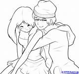 Boy Girl Draw Drawing Anime Hugging Body Coloring Pages Easy Guy Kissing Drawings Cute Step Boys Pimp Girls Sad Hug sketch template