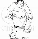 Ukiyo Stance Sumo Wrestler Rikishi Fighting Professional Style Patrimonio sketch template
