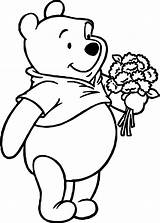 Pooh Coloring Winnie Pages Flowers Loves Bear Printable Valentine Print Rocks Flower Disney Balloon Character Sunflowers Paints Hunting Choose Board sketch template
