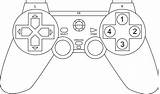 Controller Ps4 Drawings Template Drawing 2d Coloring Sketch Digital Pages sketch template