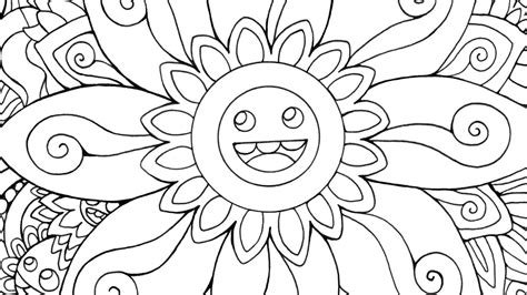 speed drawing happy flowers coloring page youtube