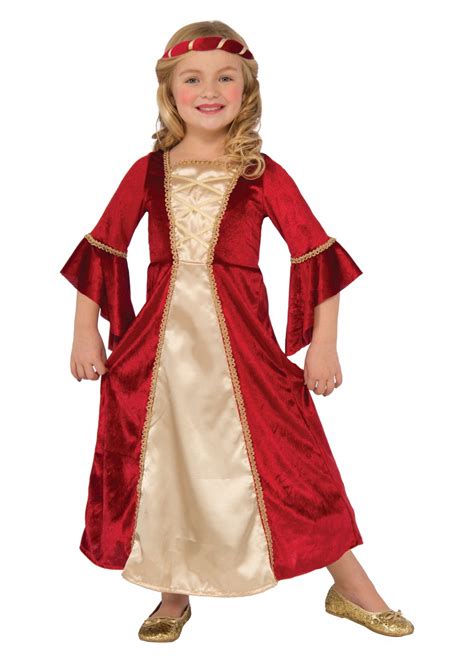 Girls Red Velvet Princess Costume Renaissance Costumes