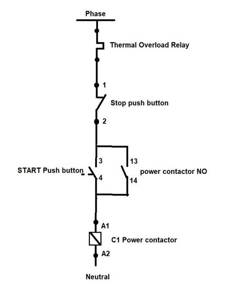 dol starter control circuit diagram