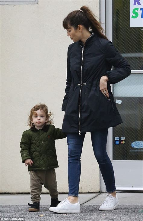 Jessica Biel Takes Adorable Son Silas 22 Months Shopping Daily Mail