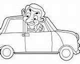 Bean Mr Car Coloring Pages Cartoon Curious Friends sketch template