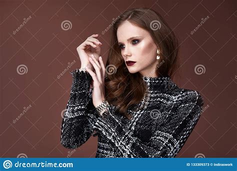 Beautiful Brunette Woman Business Office Style Fashion