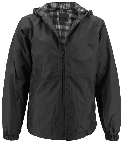 mens water resistant polar fleece lined hooded windbreaker rain jacket gray  walmartcom