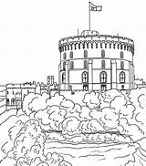 Colorir Unido Reino Castelo Windsor Londres sketch template