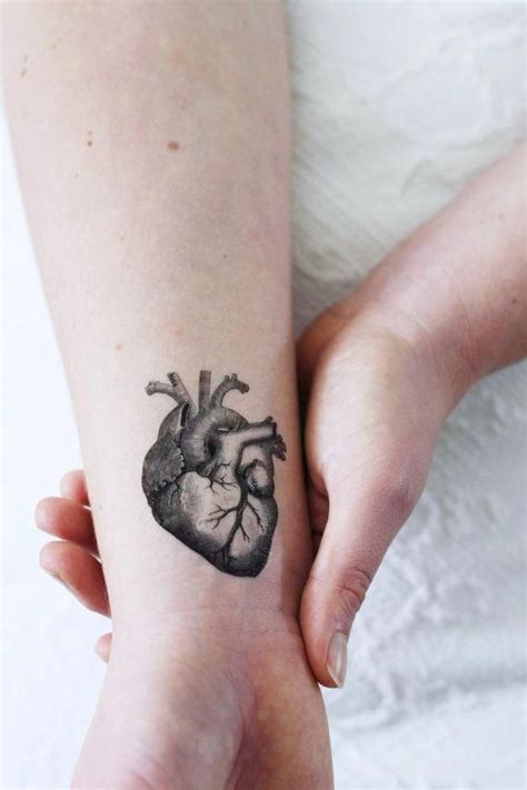 Human Heart Temporary Tattoo Vintage Temporary Tattoo