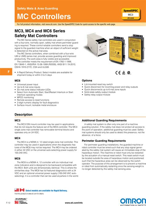 mc mc mc safety mat controllers datasheet mc en  fi