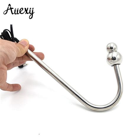 buy auexy bdsm electric butt plug anal hook stainless
