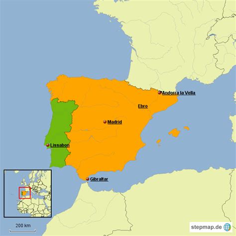 stepmap iberische halbinsel landkarte fuer europa