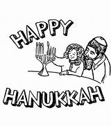 Chanukah Celebrating Coloring Family sketch template