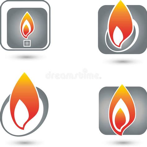 brand vlam emblemen inzameling vector illustratie illustration  roosteren emblemen