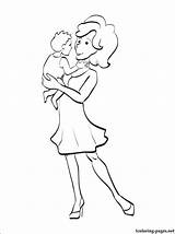 Mother Coloring Pages Son Printable Getcolorings Colorin sketch template
