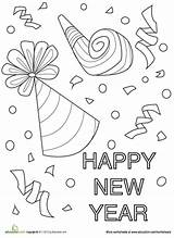 Coloring Year Pages Confetti Worksheets Color Preschool Years Eve Graders Fifth Sheets Template Football Kids Christmas Colouring Bildern Mit Crafts sketch template