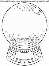 Globe Snow Coloring Pages Snowglobe Christmas Kids Own Globes Winter Printable Clipart Create Print Craft Template Color Empty Sheet Sneeuwbol sketch template
