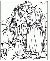 Bible Bartimaeus Coloring Pages Jesus Blind sketch template