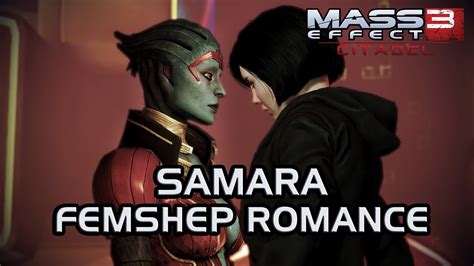 mass effect 3 citadel dlc samara romance femshep version 2 youtube