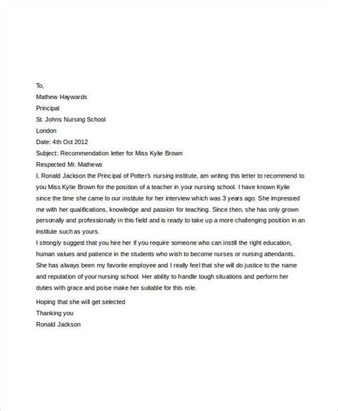 samples  recommendation letter templates   ms word