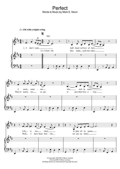 Fairground Attraction Perfect Sheet Music Pdf Notes Chords Pop