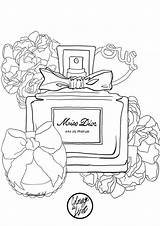 Coloring Pages Perfume Dior Chanel Coloriage Miss Bottle Parfum Colouring Coco Book Dessin Adulte Colorier N5 Drawing Zen Printable Adult sketch template