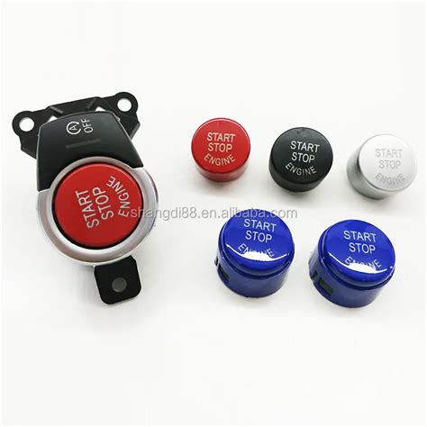 red automatic engine ignition switch emergency start stop push button  bm