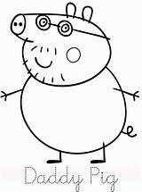 Pig Peppa Coloring Pages Print Daddy Family Printable Kids Felt Diy Trace Colouring Friends George Magnets Colour Papa Them Popular sketch template