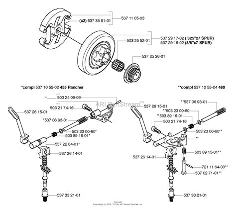 husqvarna  rancher   parts diagram  clutch drum oil pump