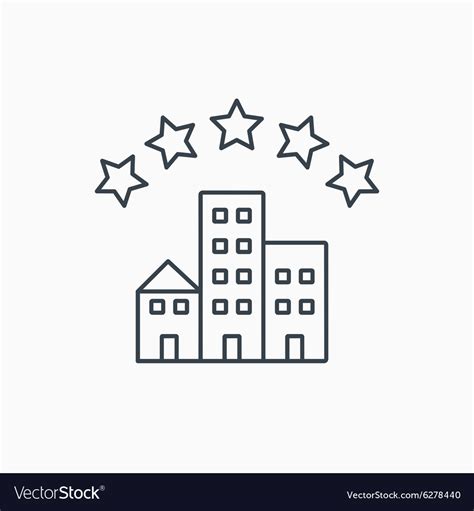 hotel icon five stars service sign royalty free vector image